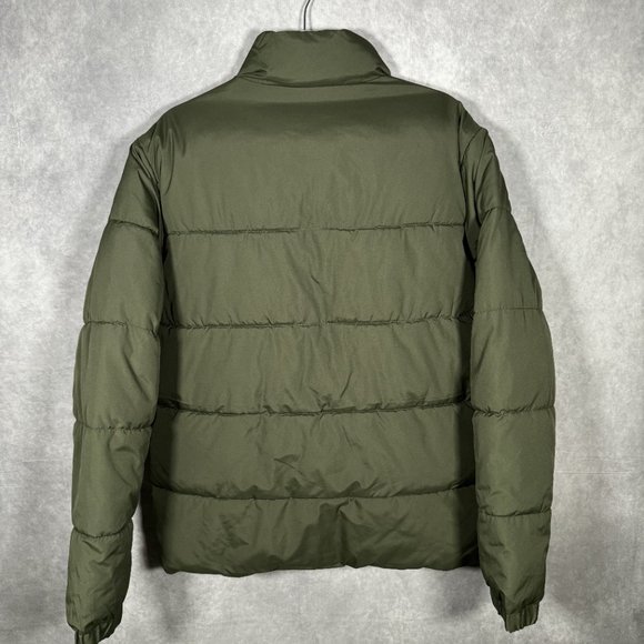 New Men's Puffer Jacket with Eco-Friendly Insulation - Olive Green, Size Large - Picture 2 of 2